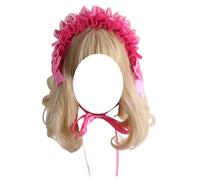 TTYAO REII Japanese Lolita Headband Kawaii Maid Cosplay Hairband Bow Sweet Lolita Hair Accessories for Women Tea Party (Fushcia)