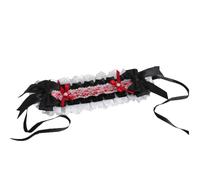 TTYAO REII Japanese Style Lolita Headband Kawaii Bow Hair Accessories for Women Sweet Maid Cosplay Headwear (Black Red)