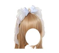 TTYAO REII Light Blue Bow Headband Lolita Hairband Sweet Kawaii Hair Accessories for Women Wedding Daily Party (Light Blue)