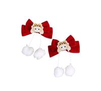 TTYAO REII Women's Bow Tie Hair Clips Girls Chinese Style Barrette Hair Accessories for New Year Valentine's Day Holiday Party (Rabbit Bow with Tassels)