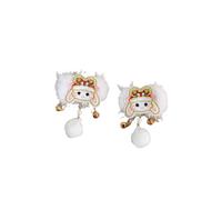 TTYAO REII Women's Bow Tie Hair Clips Girls Chinese Style Barrette Hair Accessories for New Year Valentine's Day Holiday Party (White Rabbit)