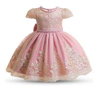 TTYAOVO Toddler Girl Flower Wedding Pageant Princess Party Dress Size 120(4-5 Years,2035 Dusty Pink)