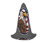 TTYDOKLA American Bald Eagle Print Hooded Cloak,Wizard And Renaissance Costume Cape With Hood,For Role Play And Parties