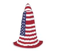 TTYDOKLA American Flag Print Hooded Cloak,Wizard And Renaissance Costume Cape With Hood,For Role Play And Parties