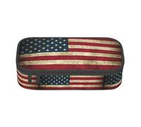 TTYDOKLA American Flag Print Oxford Cloth Pencil Pouch with Multiple Compartments,Great for Travel Or Office