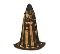 TTYDOKLA Ancient Egyptian Hieroglyph Print Hooded Cloak,Wizard And Renaissance Costume Cape With Hood,For Role Play And Parties