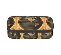TTYDOKLA Ancient World Globe Print Oxford Cloth Pencil Pouch with Multiple Compartments,Great for Travel Or Office