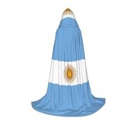 TTYDOKLA Argentine Flag Print Hooded Cloak,Wizard And Renaissance Costume Cape With Hood,For Role Play And Parties
