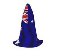 TTYDOKLA Australian Flag Print Hooded Cloak,Wizard And Renaissance Costume Cape With Hood,For Role Play And Parties
