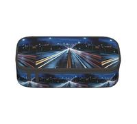 TTYDOKLA Beautiful City Night View Print Oxford Cloth Pencil Pouch with Multiple Compartments,Great for Travel Or Office