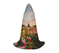 TTYDOKLA Beautiful Eiffel Tower Paris Print Hooded Cloak,Wizard And Renaissance Costume Cape With Hood,For Role Play And Parties