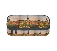TTYDOKLA Beautiful Eiffel Tower Paris Print Oxford Cloth Pencil Pouch with Multiple Compartments,Great for Travel Or Office