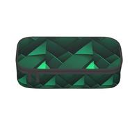 TTYDOKLA Black and Gold Geometric Print Oxford Cloth Pencil Pouch with Multiple Compartments,Great for Travel Or Office