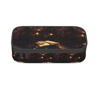 TTYDOKLA Book Room Mysterious Library Print Oxford Cloth Pencil Pouch with Multiple Compartments,Great for Travel Or Office