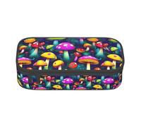 TTYDOKLA Bright Mushrooms Art Print Oxford Cloth Pencil Pouch with Multiple Compartments,Great for Travel Or Office