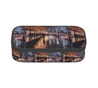 TTYDOKLA Brooklyn Bridge Print Oxford Cloth Pencil Pouch with Multiple Compartments,Great for Travel Or Office