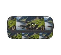 TTYDOKLA Coast Kauai Mountain Cliff Print Oxford Cloth Pencil Pouch with Multiple Compartments,Great for Travel Or Office