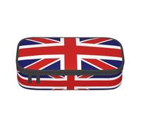 TTYDOKLA English Flag Print Oxford Cloth Pencil Pouch with Multiple Compartments,Great for Travel Or Office