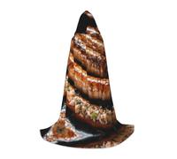 TTYDOKLA Fast Food Print Hooded Cloak,Wizard And Renaissance Costume Cape With Hood,For Role Play And Parties