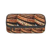 TTYDOKLA Fast Food Print Oxford Cloth Pencil Pouch with Multiple Compartments,Great for Travel Or Office