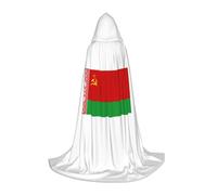 TTYDOKLA Flag Of Belarus Print Hooded Cloak,Wizard And Renaissance Costume Cape With Hood,For Role Play And Parties