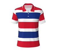 TTYDOKLA Flag of Costa Rica Print Men's Polo Shirts Short Sleeve,Casual Golf Shirts,for Everyday Wear and Formal Occasions Black