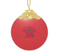 TTYDOKLA Flag Of Morocco Print Round Handmade Jewelry Glass Pendant,Versatile Indoor Pendant,Stylish Christmas Decoration