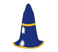 TTYDOKLA Flag Of Nauru Print Hooded Cloak,Wizard And Renaissance Costume Cape With Hood,For Role Play And Parties