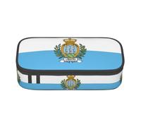 TTYDOKLA Flag of San Marino Print Oxford Cloth Pencil Pouch with Multiple Compartments,Great for Travel Or Office