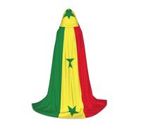 TTYDOKLA Flag Of Senegal Print Hooded Cloak,Wizard And Renaissance Costume Cape With Hood,For Role Play And Parties