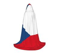 TTYDOKLA Flag Of The Czech Republic Print Hooded Cloak,Wizard And Renaissance Costume Cape With Hood,For Role Play And Parties