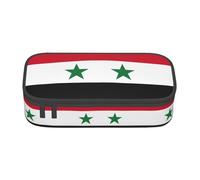 TTYDOKLA Flag of The Syrian Arab Republic Print Oxford Cloth Pencil Pouch with Multiple Compartments,Great for Travel Or Office