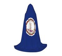TTYDOKLA Flag Of Virginia Print Hooded Cloak,Wizard And Renaissance Costume Cape With Hood,For Role Play And Parties