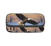 TTYDOKLA Flying Eagle Print Oxford Cloth Pencil Pouch with Multiple Compartments,Great for Travel Or Office