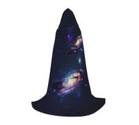 TTYDOKLA Galaxy In The Universe Print Hooded Cloak,Wizard And Renaissance Costume Cape With Hood,For Role Play And Parties