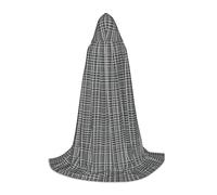 TTYDOKLA Gray Plaid Lines Print Hooded Cloak,Wizard And Renaissance Costume Cape With Hood,For Role Play And Parties