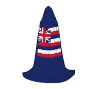 TTYDOKLA Hawaii Flag Print Hooded Cloak,Wizard And Renaissance Costume Cape With Hood,For Role Play And Parties