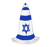 TTYDOKLA Israeli Flag Print Hooded Cloak,Wizard And Renaissance Costume Cape With Hood,For Role Play And Parties