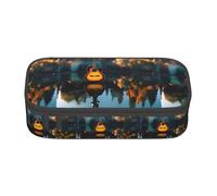 TTYDOKLA Lake Guitar Reflections Print Oxford Cloth Pencil Pouch with Multiple Compartments,Great for Travel Or Office