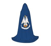 TTYDOKLA Louisiana State Flag Print Hooded Cloak,Wizard And Renaissance Costume Cape With Hood,For Role Play And Parties