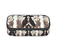 TTYDOKLA Magic Witch Witchcraft Bohemian Drawing Print Oxford Cloth Pencil Pouch with Multiple Compartments,Great for Travel Or Office
