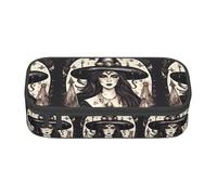 TTYDOKLA Magic Witch Witchcraft Bohemian Print Oxford Cloth Pencil Pouch with Multiple Compartments,Great for Travel Or Office