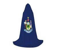 TTYDOKLA Maine State Flag Print Hooded Cloak,Wizard And Renaissance Costume Cape With Hood,For Role Play And Parties