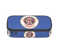TTYDOKLA Minnesota State Flag Print Oxford Cloth Pencil Pouch with Multiple Compartments,Great for Travel Or Office