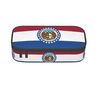 TTYDOKLA Missouri State Flag Print Oxford Cloth Pencil Pouch with Multiple Compartments,Great for Travel Or Office