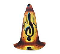 TTYDOKLA Music Note Print Hooded Cloak,Wizard And Renaissance Costume Cape With Hood,For Role Play And Parties
