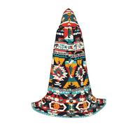 TTYDOKLA Native American Pattern Print Hooded Cloak,Wizard And Renaissance Costume Cape With Hood,For Role Play And Parties
