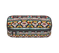 TTYDOKLA Native American Pattern Print Oxford Cloth Pencil Pouch with Multiple Compartments,Great for Travel Or Office