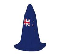 TTYDOKLA New Zealand Flag Print Hooded Cloak,Wizard And Renaissance Costume Cape With Hood,For Role Play And Parties