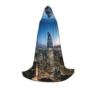 TTYDOKLA Night View Print Hooded Cloak,Wizard And Renaissance Costume Cape With Hood,For Role Play And Parties
